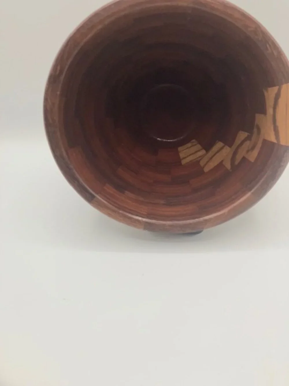 Wooden Bowl / Vase Handcrafted Slant Style Design of Segmented‎ Wood 5.5